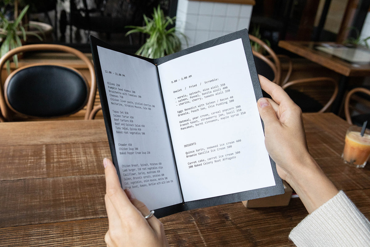 Black Thick Leather Menu Cover with Pattern for wine list