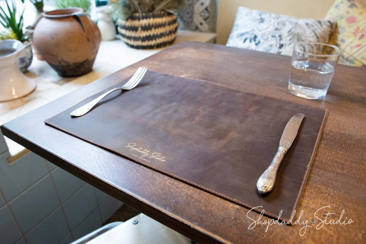 Rusty Leather Bar Mat for Table 