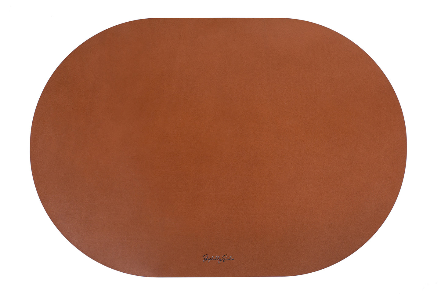 Brown Leather Oval Table Dining Placemat for restaurant