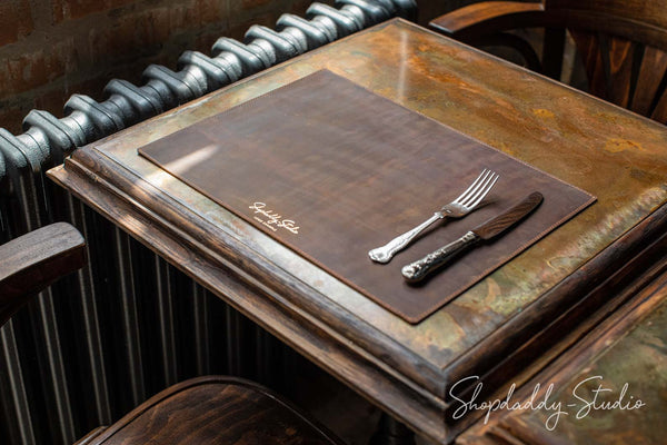 Rusty Leather Table Dining Placemat