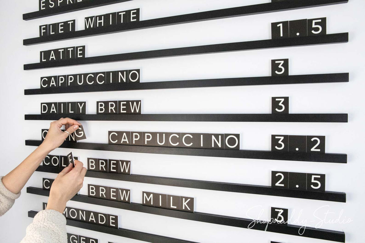 Black Wall Menu PVC Letter Board for bakery