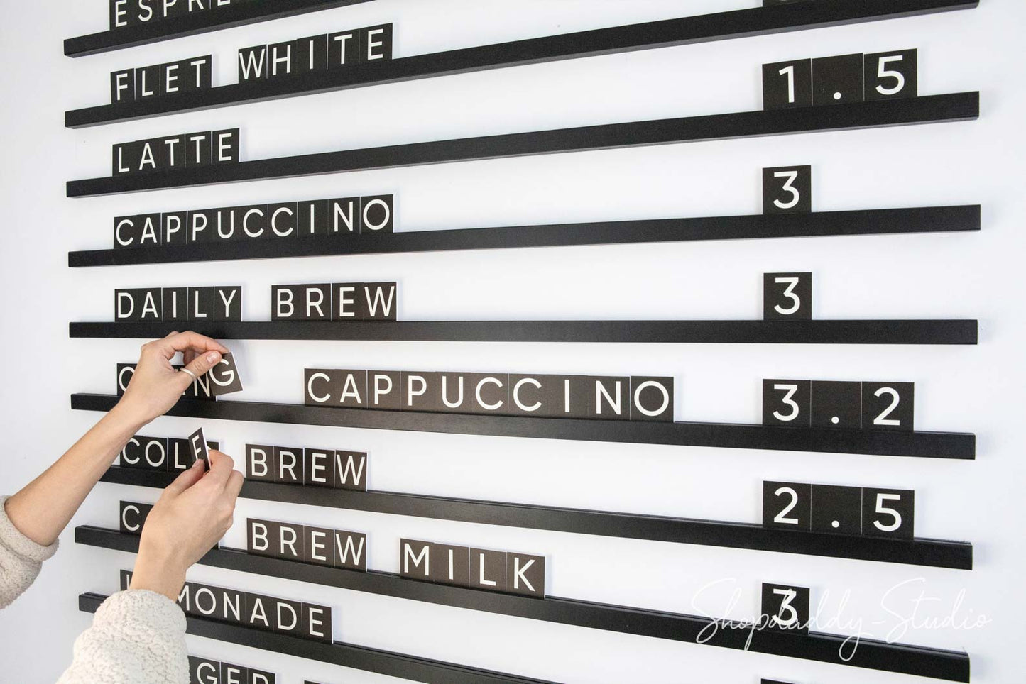 Black Wall Menu PVC Letter Board for bakery