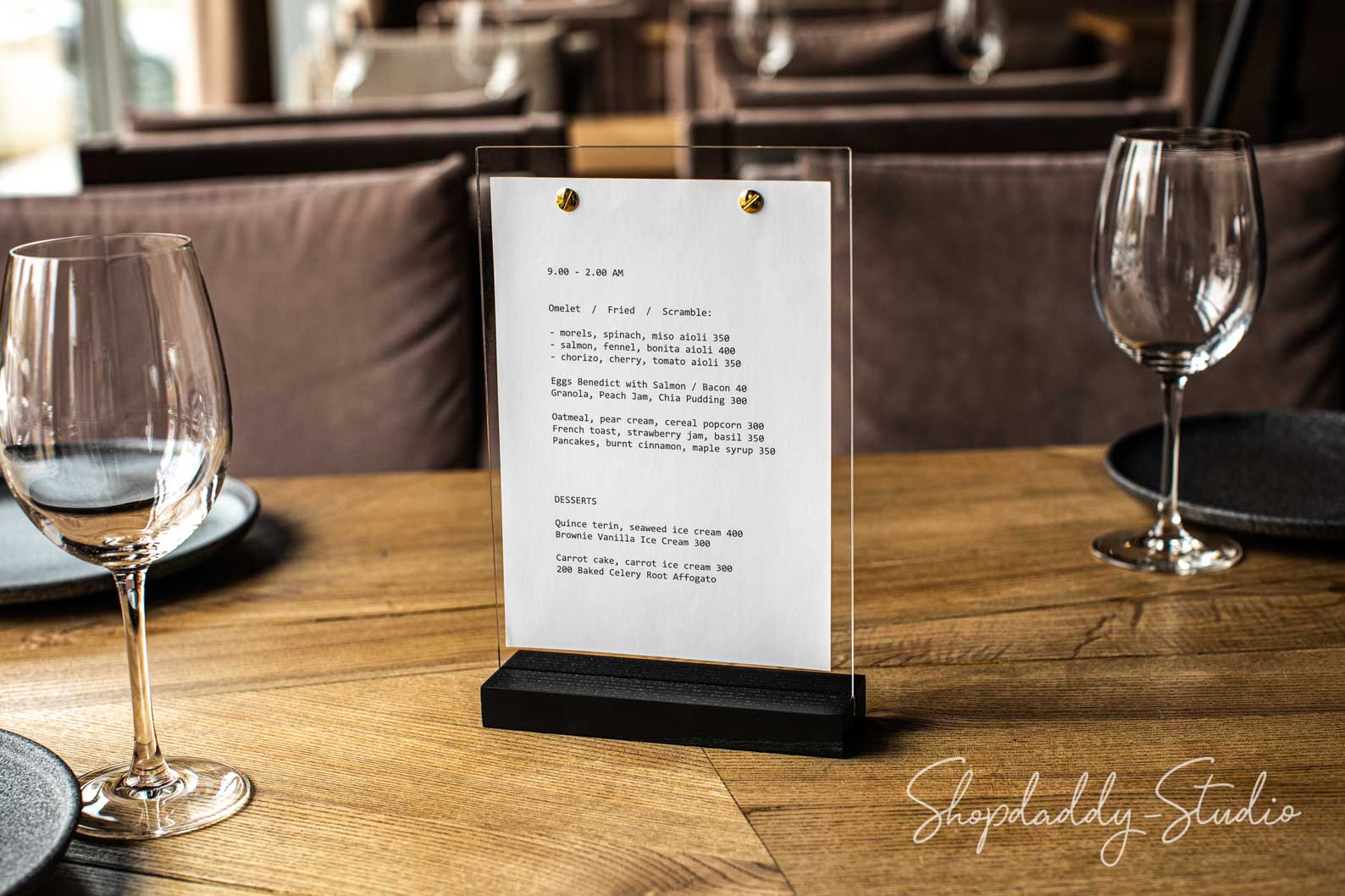 Wooden/Acrylic Table Menu Stand – Shopdaddy-Studio