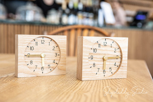 Table Top WoodenReserved Clock with logo for restaurant
