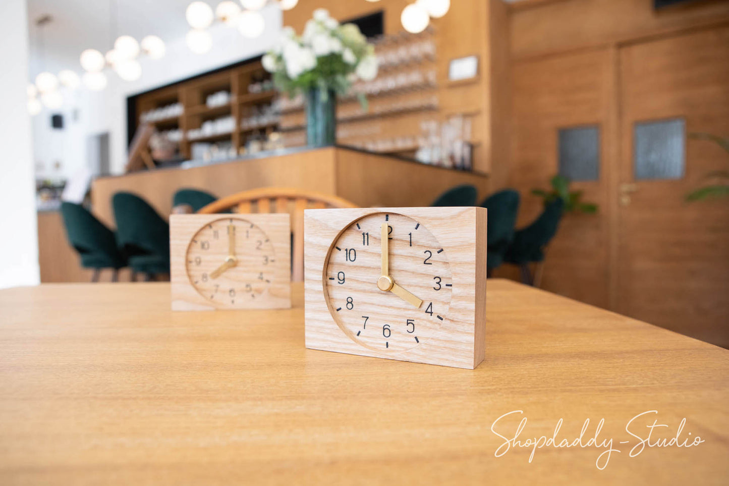 Table Top WoodenReserved Clock with logo