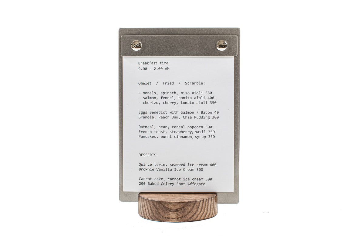 Bar Wooden / Stainless Steel Menu Holder for restaurant