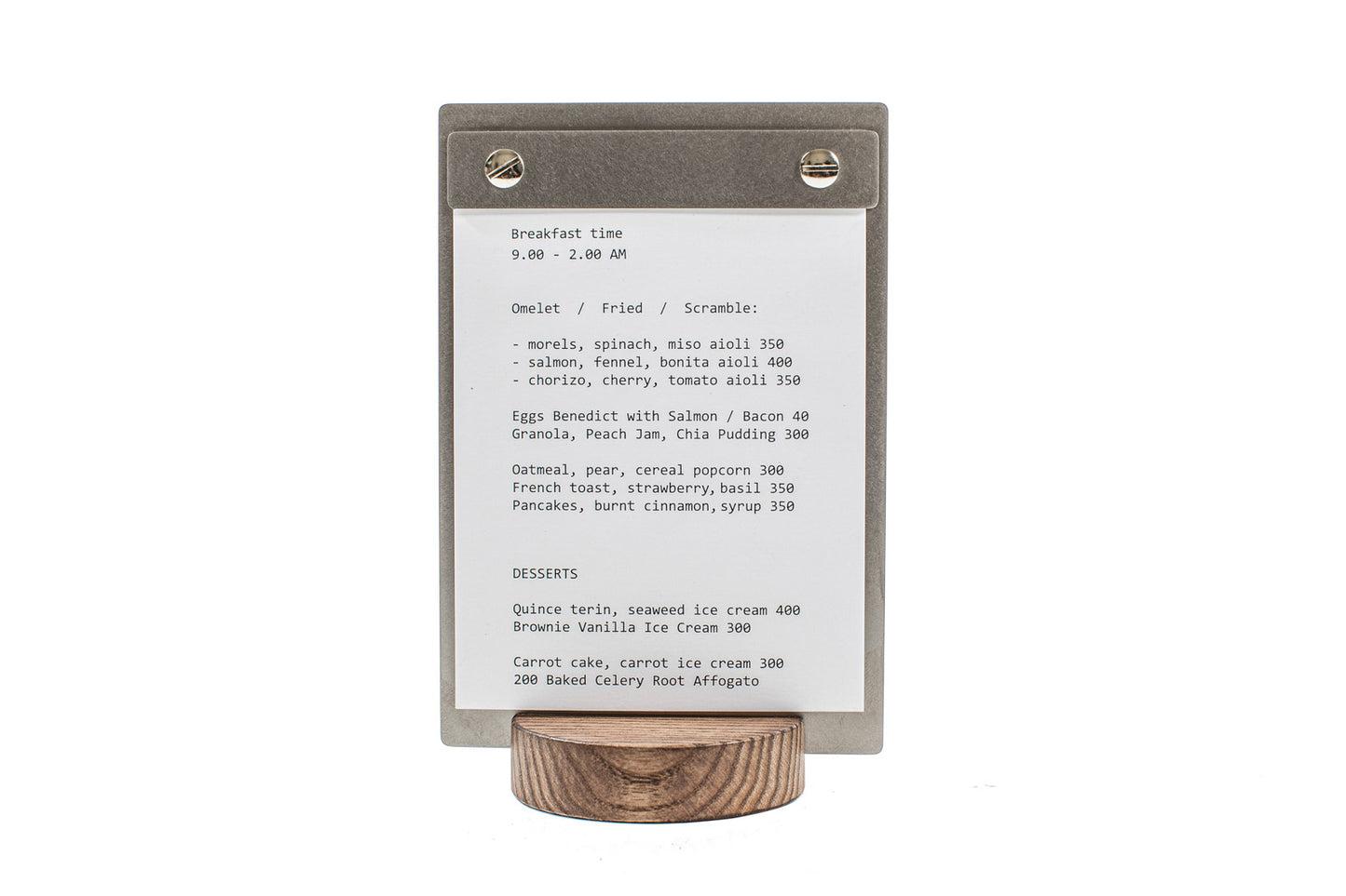 Bar Wooden / Stainless Steel Menu Holder for restaurant