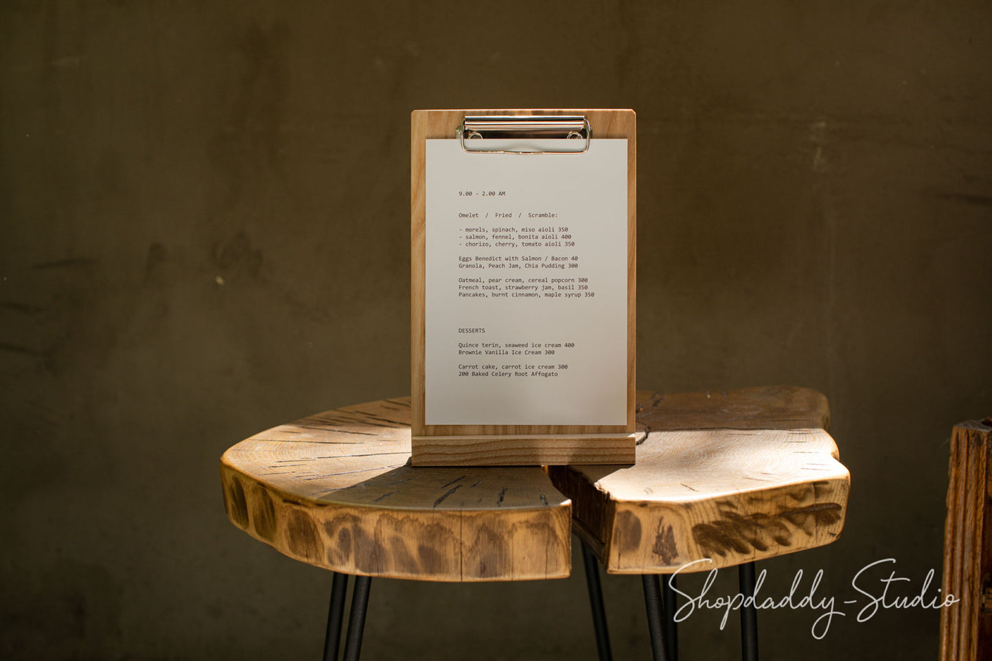Stylish Angled Wooden Table Top Stand with Clip