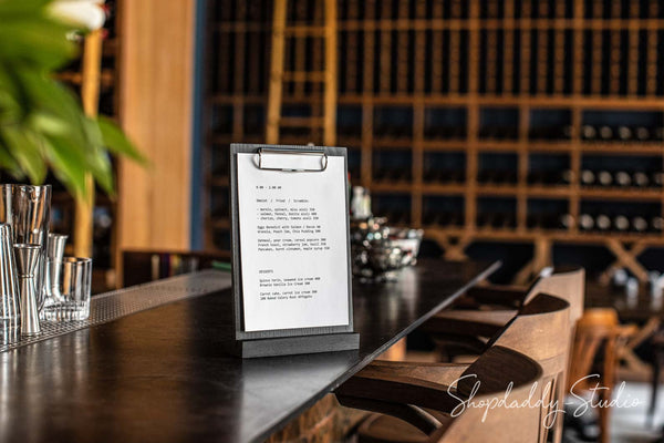 Angled Wooden Table Stand with Clip with your logo