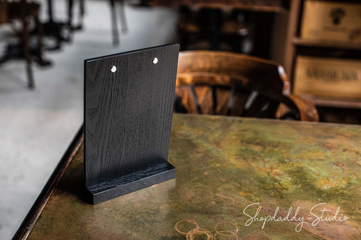 Restaurant Angled Wooden Table Stand with Clip