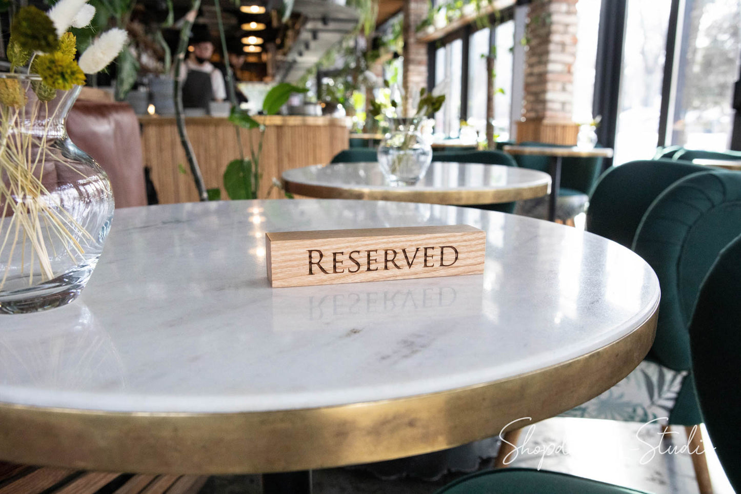 Wooden Reserved Sign for restaurant