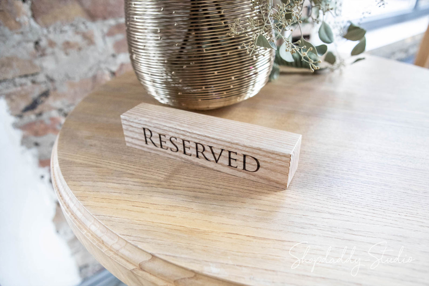 Wooden Reserved Sign for table