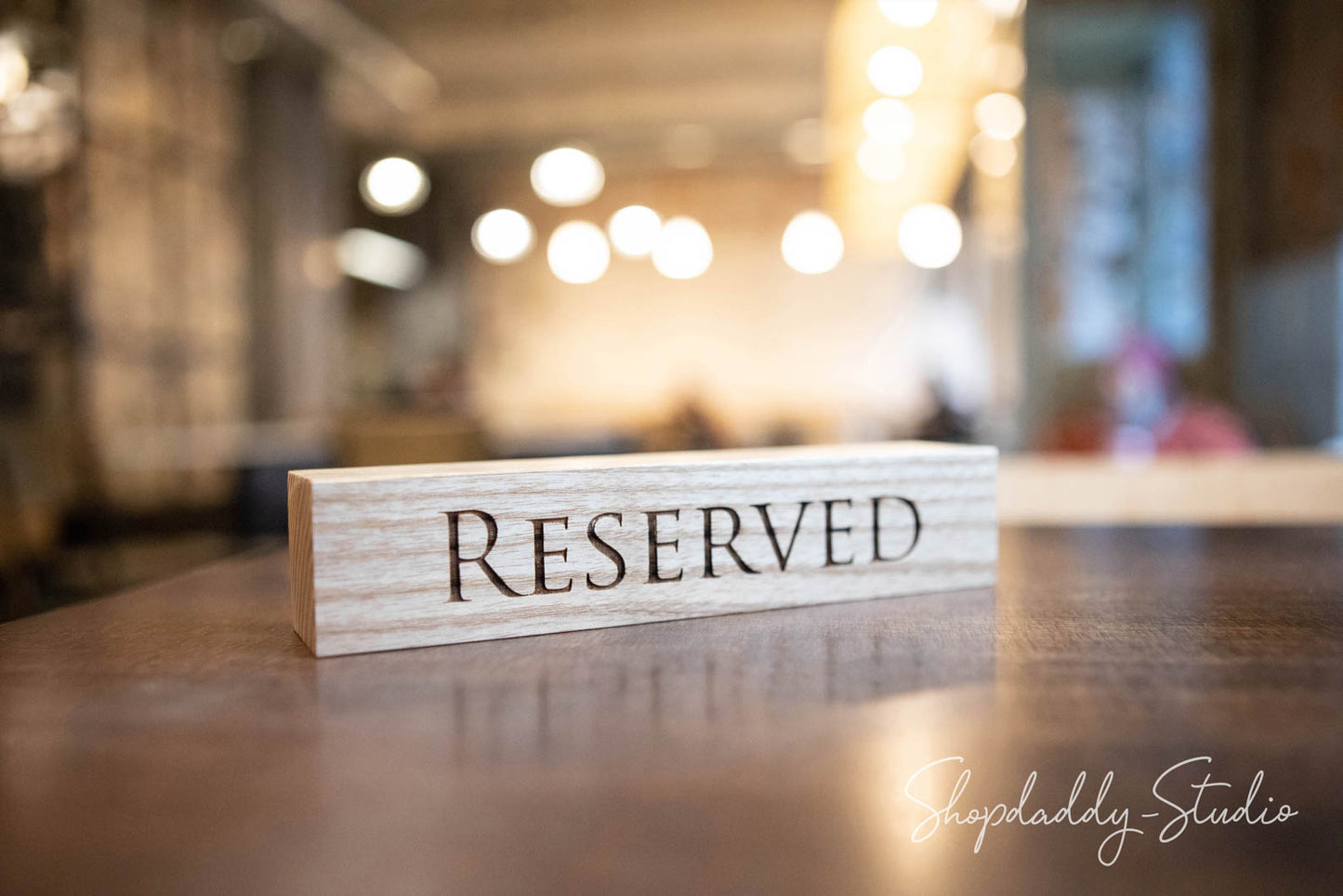 Wooden Reserved Sign with logo