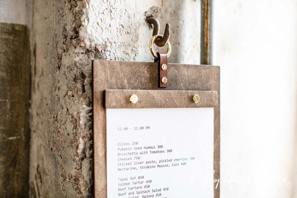 Bar Wooden Menu Board with Metal Ring