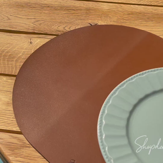 Elegant Brown Leather Napkin Ring, set of 20