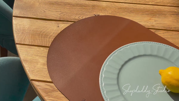 Elegant Brown Leather Napkin Ring, set of 20