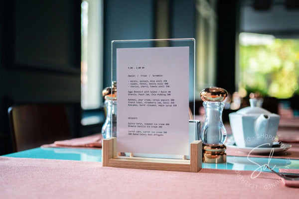 bar touchless menu clipboard A5 shopdaddy studio