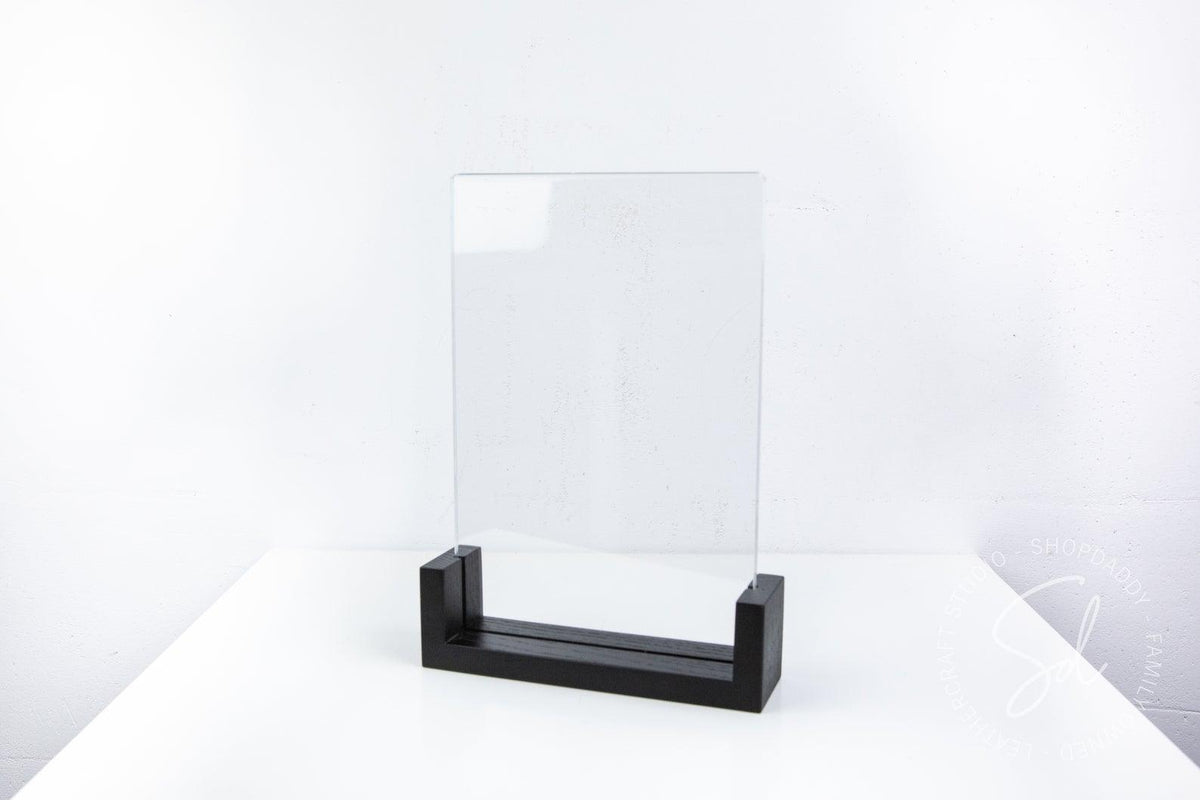 Elegant Black Wooden/Acrylic Table Menu Stand