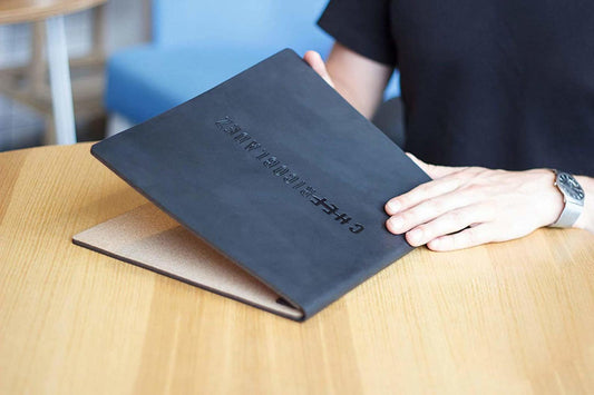 leather menu cover for restaurant shopdaddy studio