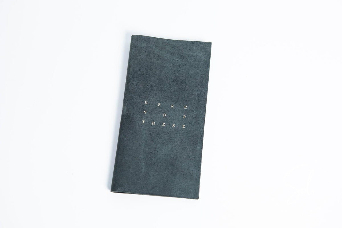 Green-Gray Leather Server Book with Pen Loop for restaurant
