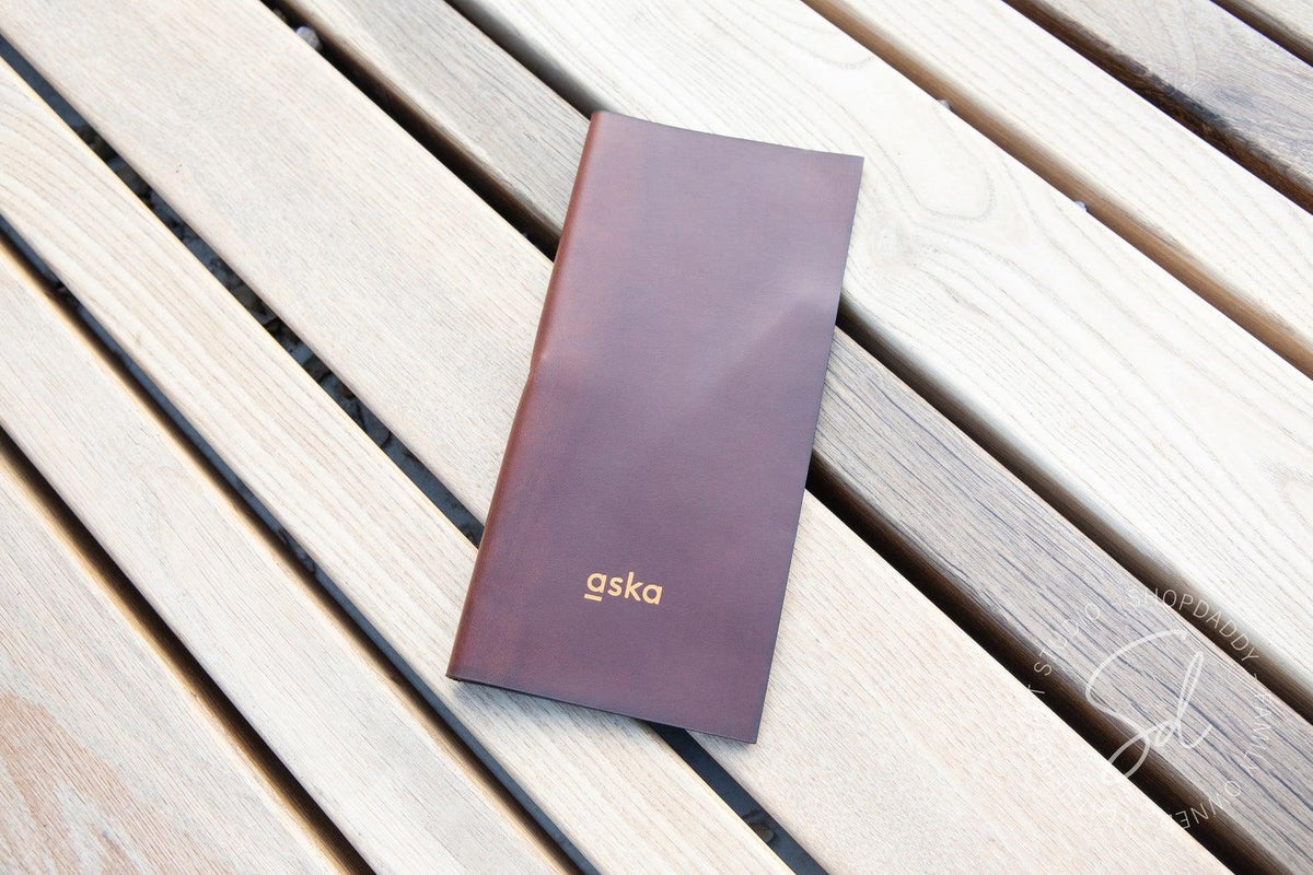 restaurant Brown Leather Bill Presenter with Pen Loop