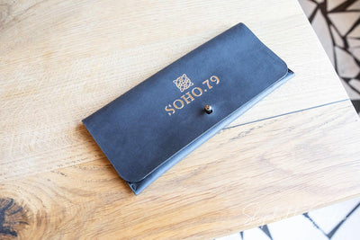 bistro leather check holder for guests