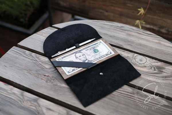 cafe Black Check Presenter with Button Stud