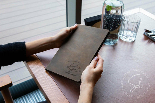 leather menu cover for restaurant shopdaddy studio