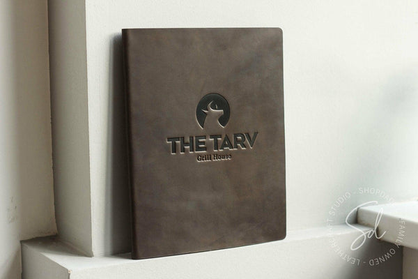 Chocolate Leather Menu Cover with Cork