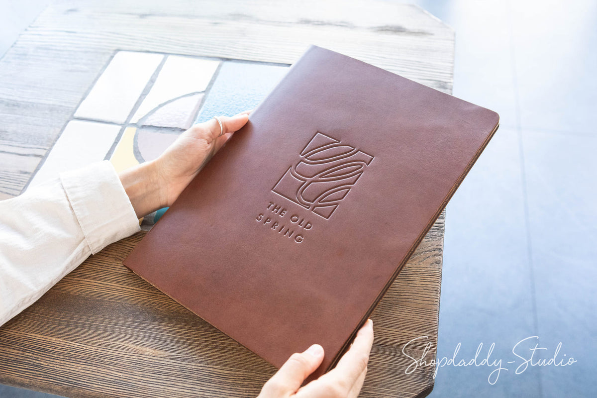 leather menu cover for restaurant shopdaddy studio