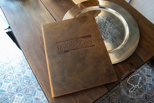 Rusty Leather Menu Cover with Cork