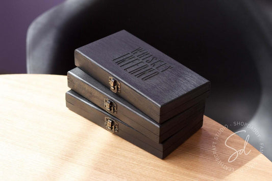 Black Wooden Check Presenter Box
