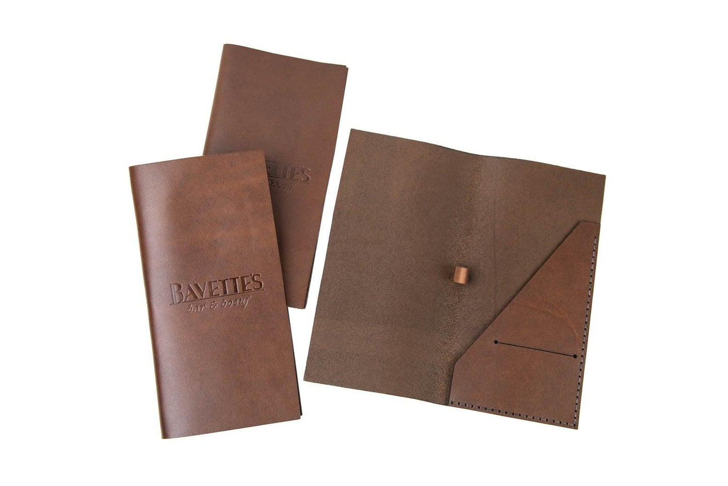 Italian Leather Check Holder with Pen Loop