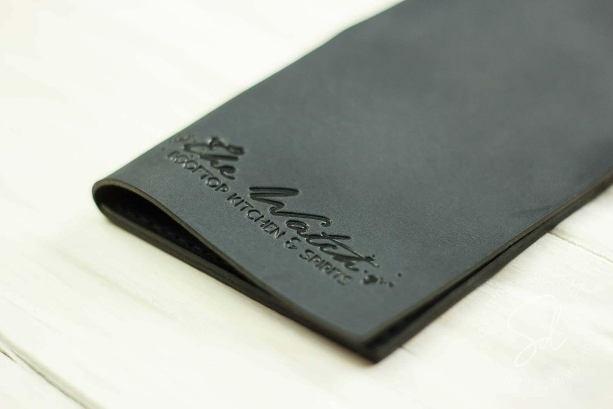Leather Check Holder with Pen Loop