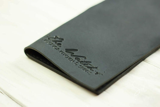 Leather Check Holder with Pen Loop