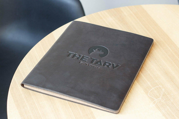 restaurant Chocolate Leather Menu Cover with Cork