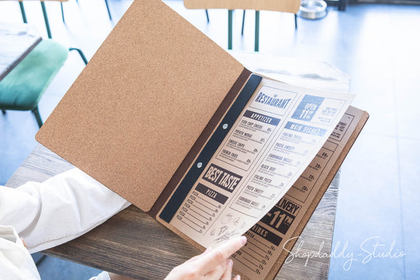 restaurant leather cork menu holder shopdaddy studio