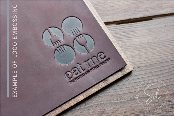 Minimalist Menu Holder with Leather Cover & Rope