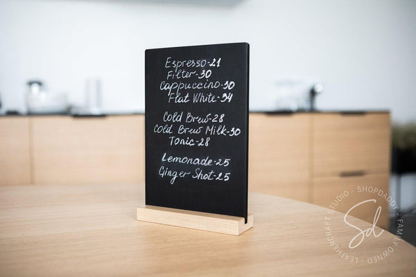 chalkboard with stand for menu shopdaddy studio