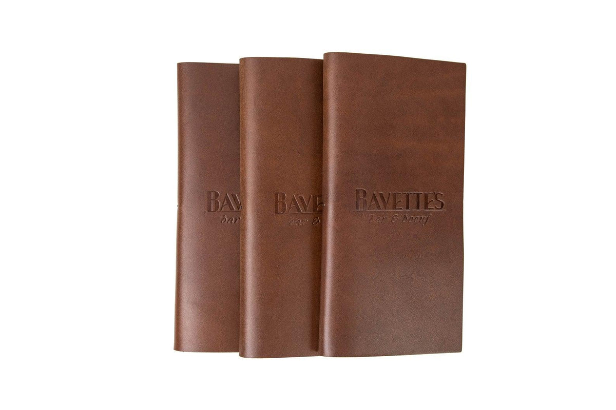 Brown Italian Leather Check Holder with Loop