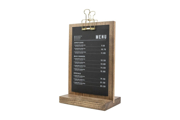 Straight Wooden Table Top Stand with Golden Binder