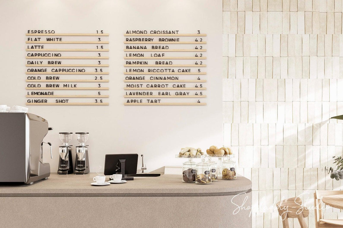 wall wooden message board coffee shop shopdaddy studio
