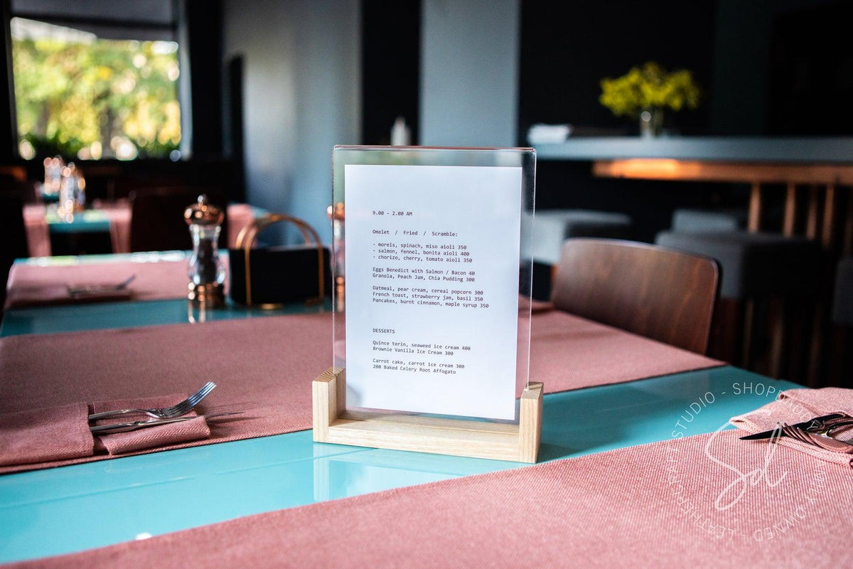 restaurant contactless menu holder 8.5x5.5 shopdaddy