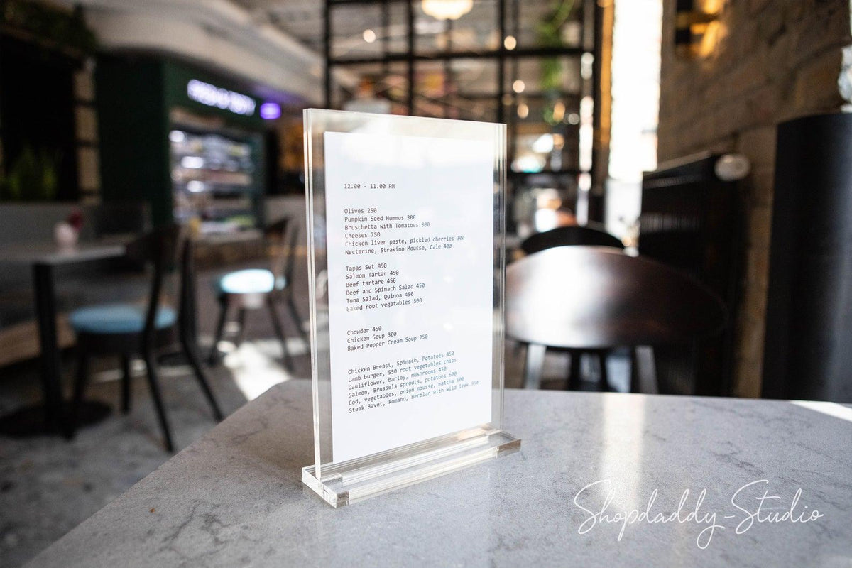 Acrylic Table Stand Display Menu – Shopdaddy-Studio