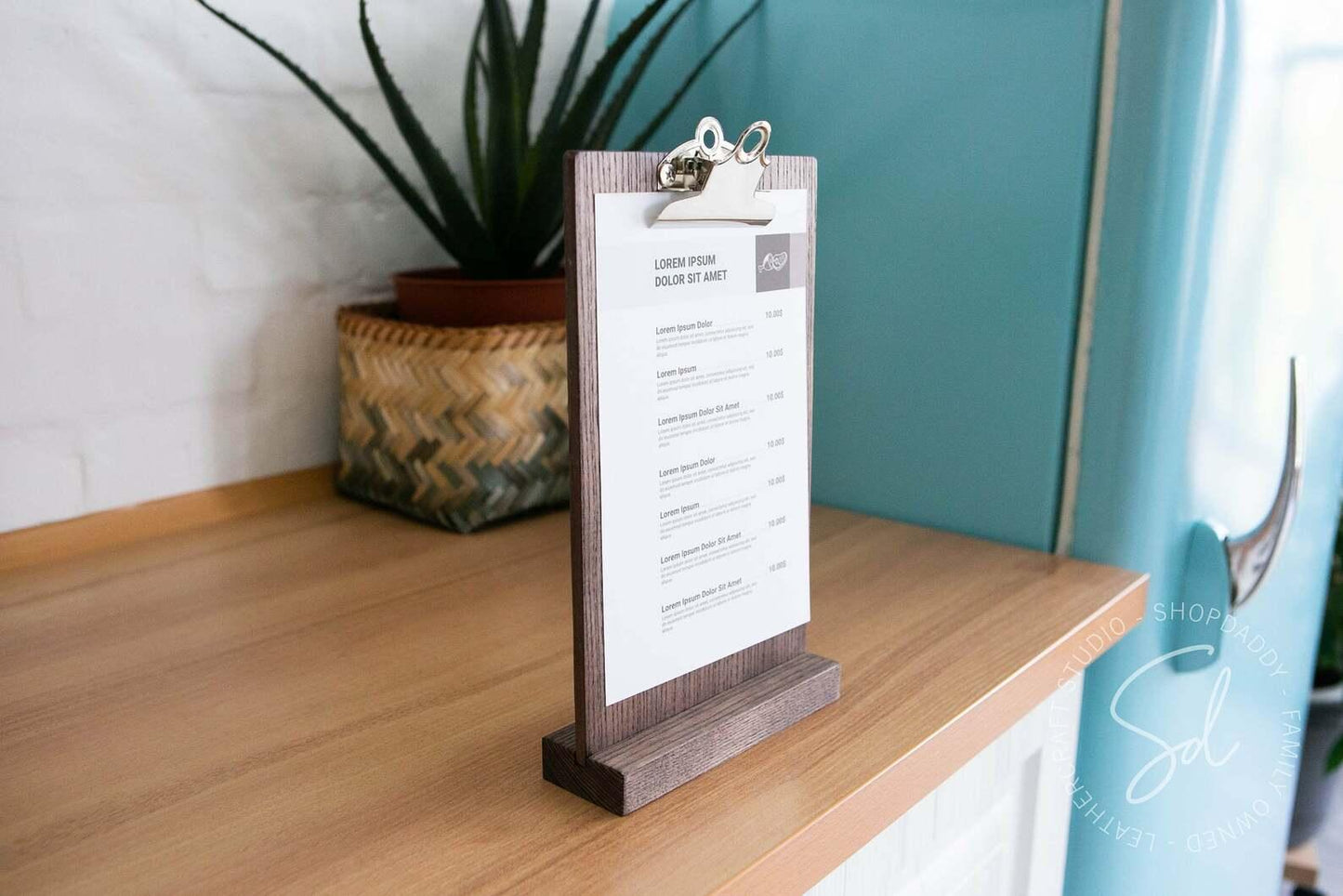 contactless Straight Wooden Table Stand with Clip