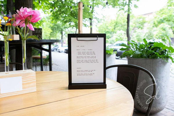 touch free Wooden Table Stand with Two side Clips