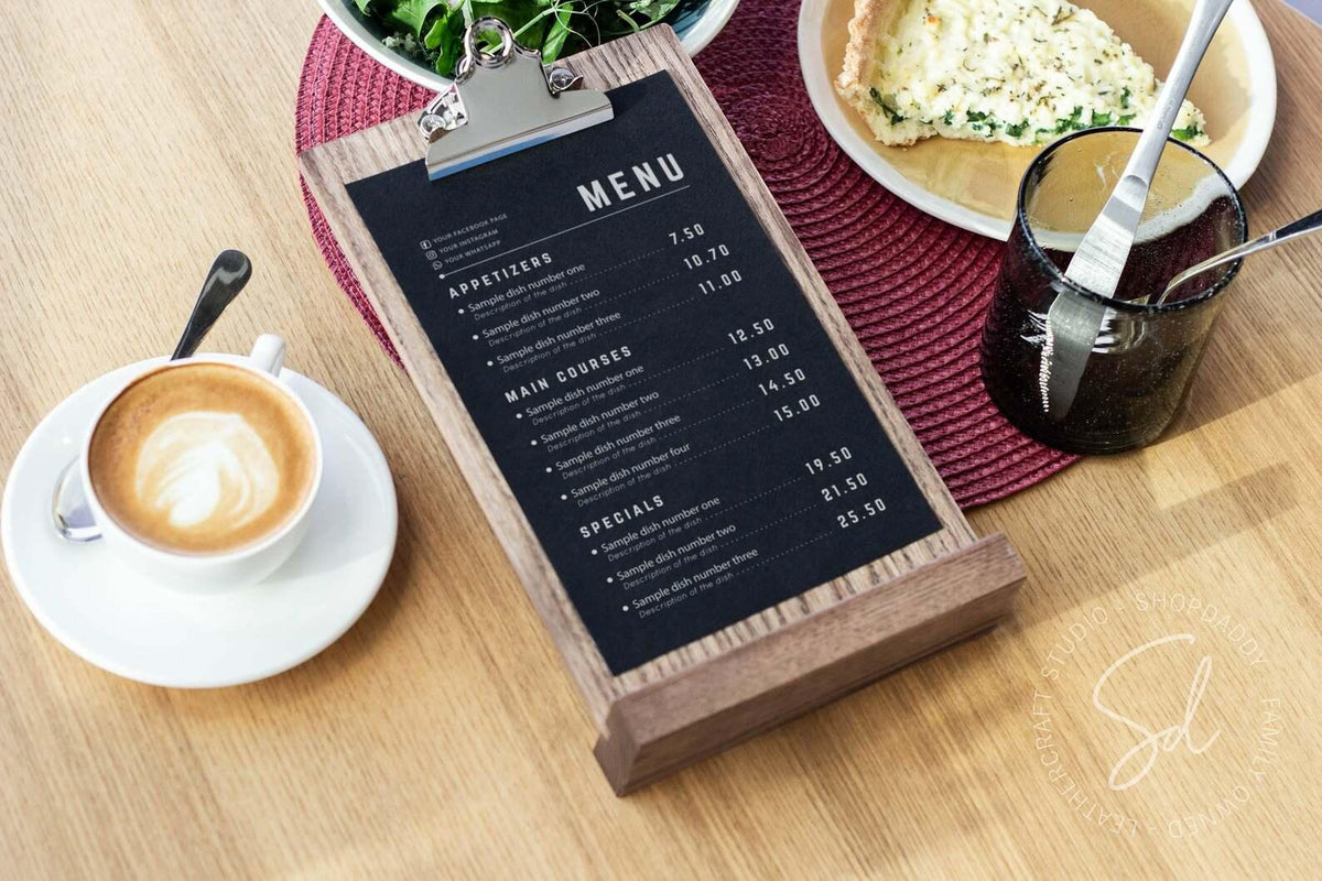touchless Straight Wooden Table Stand with Clip