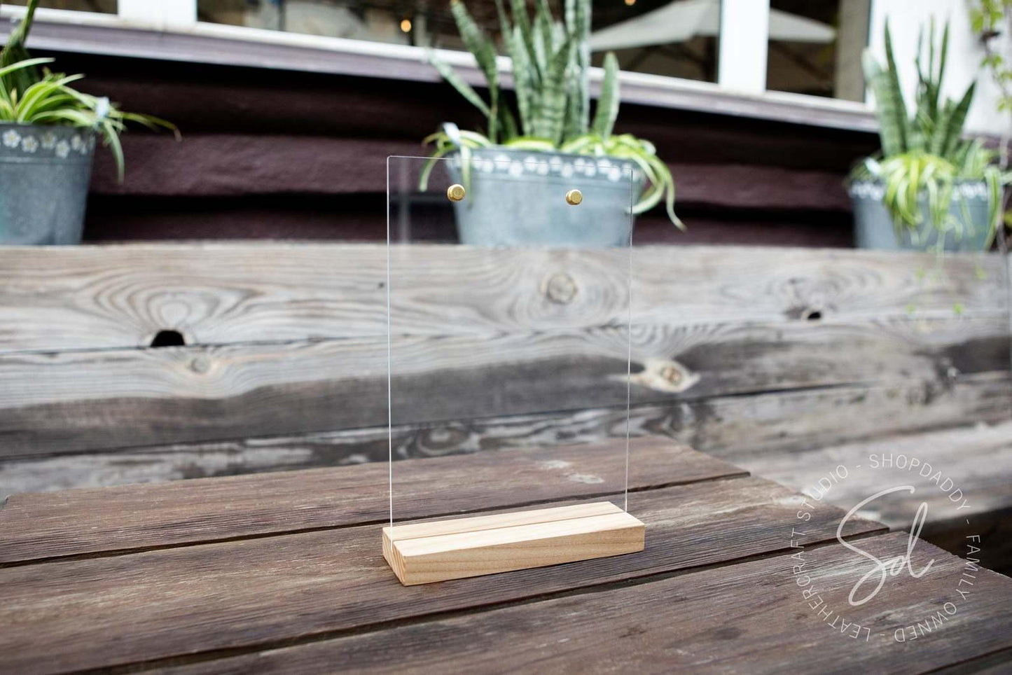 Lacquer Acrylic Table Menu Stand