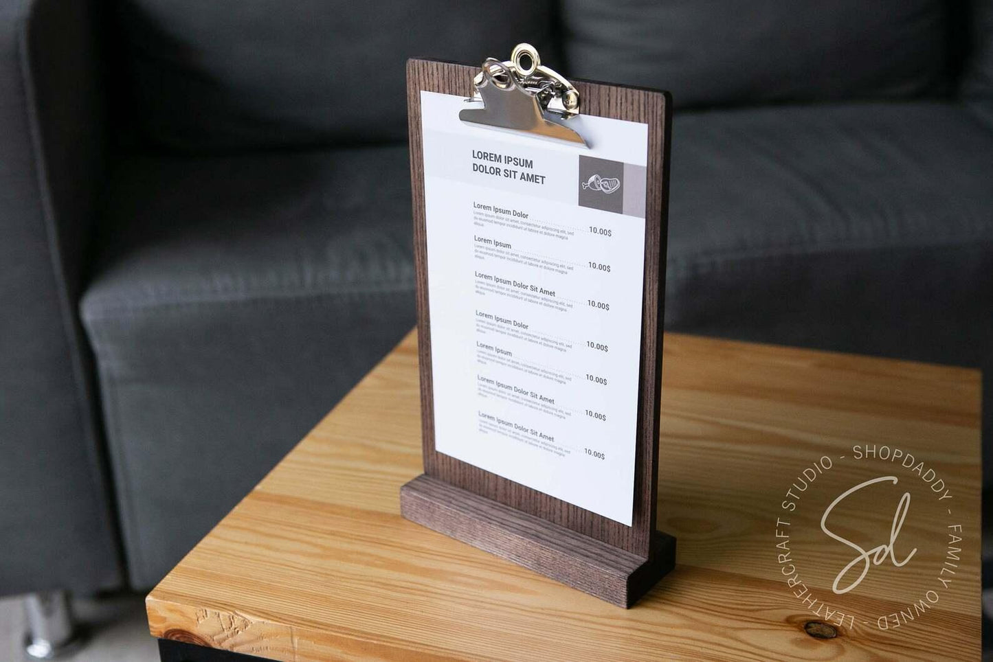 touchless Straight Wooden Table Top Stand with Clip