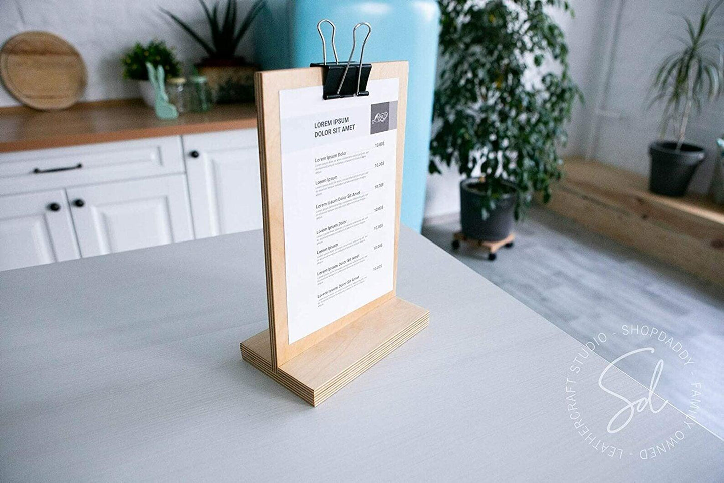 Restaurant Straight Wooden Table Stand with Binder